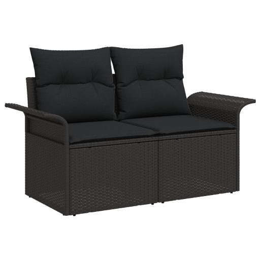 Kertibútor szett 5-ös szett Fekete Kézzel szőtt rattan Nagy