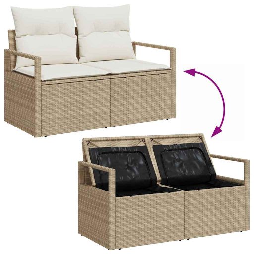 Kerti Kanapé Szett párnával 7 pcs Beige, Krém 55 x 55 x 37 cm