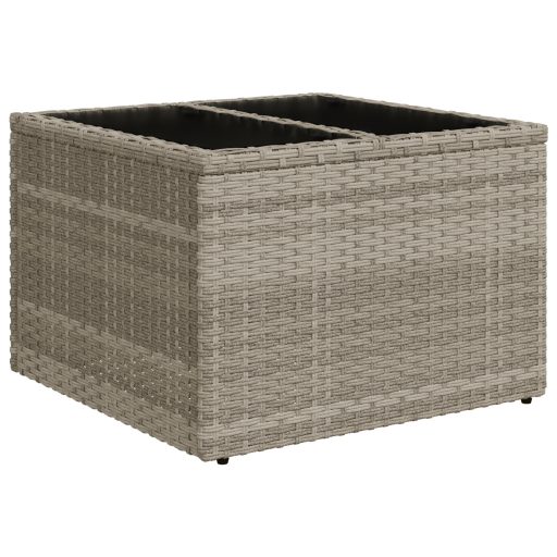 9 személyes kerti étkező szett párnákkal, szürke poli rattan