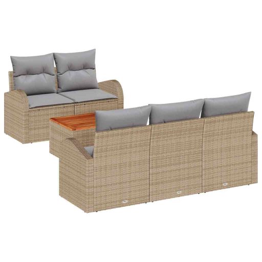Kert kanapé szett 6 pcs Beige, világos szürke Közepes