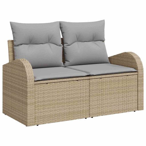 Kert kanapé szett 6 pcs Beige, világos szürke Közepes