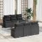 Moduláris Kert Kanapé Szett 7 pcs Fekete Nagy Polyrattan