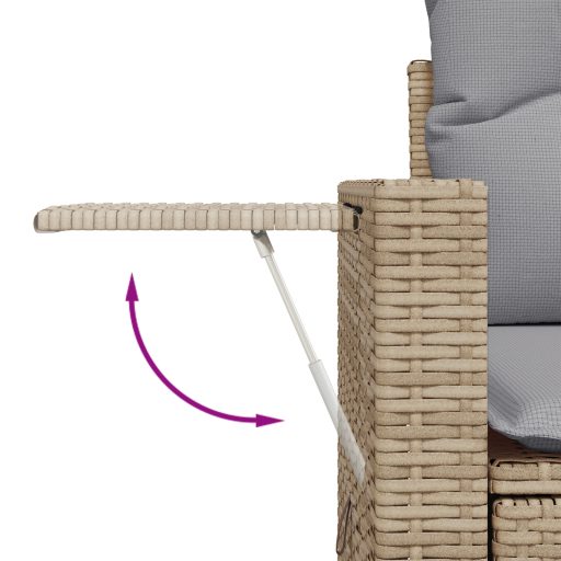 10 darabos kert kanapé szett párnákkal bézs poli rattan akác
