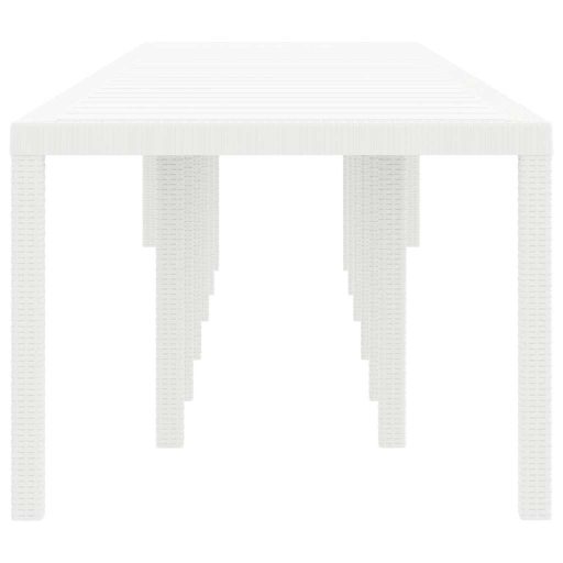 Kerti Asztal Fehér 400 x 100 x 73 cm polirattan