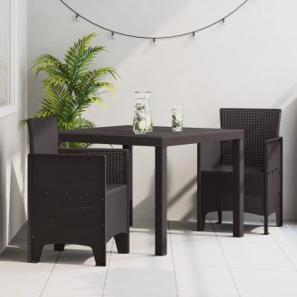 3 darabos kert étkező szett barna poli rattan