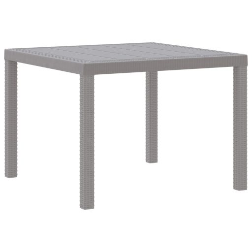 3 Darabos Kerti Étkező Garnitúra Párnákkal Világosszürke Poly Rattan