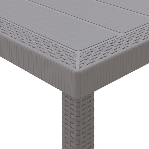 3 Darabos Kerti Étkező Garnitúra Párnákkal Világosszürke Poly Rattan