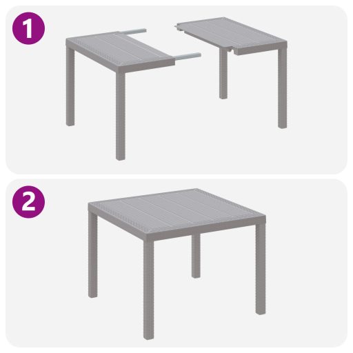 3 Darabos Kerti Étkező Garnitúra Párnákkal Világosszürke Poly Rattan