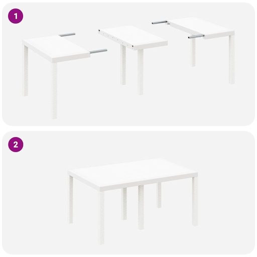 Kerti Étkező Garnitúra 5 pcs Fehér 150 x 100 x 73 cm