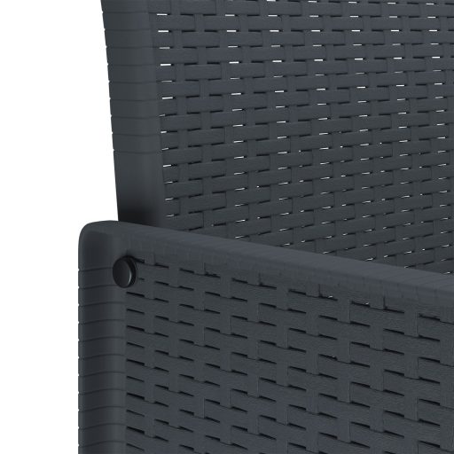 11 Darabos Kerti Étkező Szett Párnákkal Antracit Poli Rattan