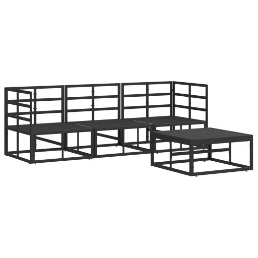 Kerti Kanapé Szett 4 pcs Fekete 70 x 70 x 32 cm Alumínium
