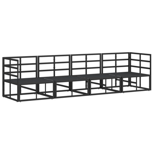 Kerti Kanapé Szett 4 pcs Fekete 283 x 71.5 x 71 cm Alumínium