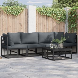 Kerti Kanapé Szett 5 pcs Fekete 70 x 70 x 32 cm Alumínium