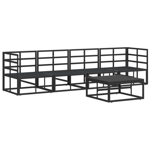 Kerti Kanapé Szett 5 pcs Fekete 70 x 70 x 32 cm Alumínium