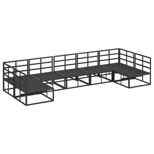 Kerti Kanapé Szett 7 pcs Fekete 353 x 141.5 x 71 cm Alumínium