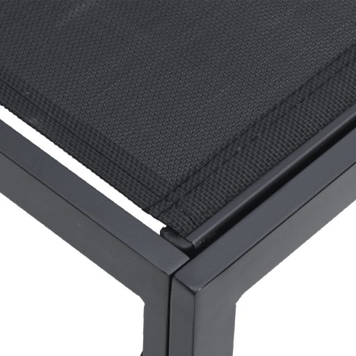 Kerti Kanapé Szett 9 pcs Fekete 70 x 70 x 32 cm Alumínium