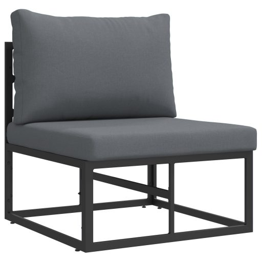 Kerti Kanapé Szett 4 pcs Fekete 213 x 141.5 x 71 cm Alumínium