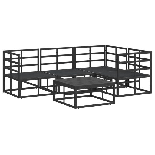 Kerti Kanapé Szett 5 pcs Fekete 70 x 70 x 32 cm Alumínium