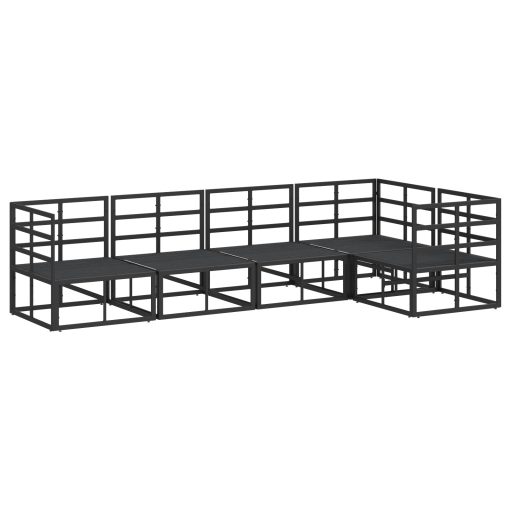 Kerti Kanapé Szett 5 pcs Fekete 283 x 143 x 71 cm Alumínium