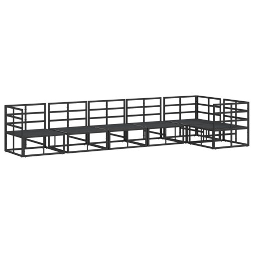 Kerti Kanapé Szett 6 pcs Fekete 70 x 70 x 32 cm Alumínium