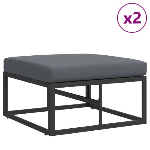 Kerti Kanapé Szett 5 pcs Fekete 211,5 x 211,5 x 71 cm Alumínium