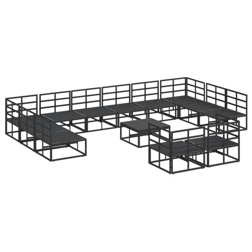 Kerti Kanapé Szett 13 pcs Fekete 70 x 70 x 32 cm Alumínium