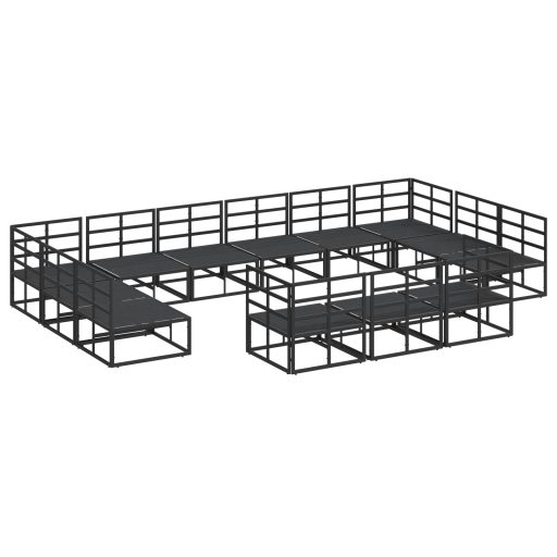 Kerti Kanapé Szett 13 pcs Fekete 423 x 211.5 x 71 cm Alumínium