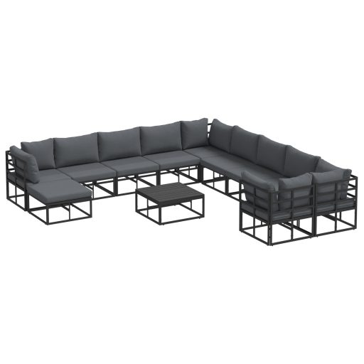 Kerti Kanapé Szett 12 pcs Fekete 71.5 x 71.5 x 71 cm Fém