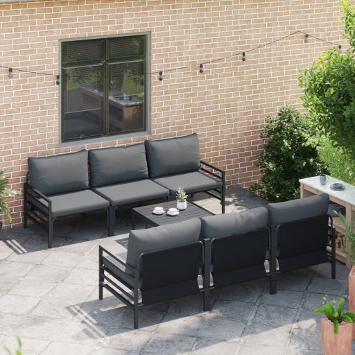 Kerti Kanapé Szett párnával párnával 7 pcs Antracit 70 x 70,5 x 31,5 cm