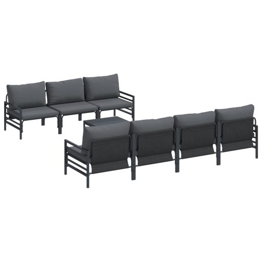 Kerti Kanapé Szett párnával párnával 8 pcs Antracit 70 x 70.5 x 31.5 cm