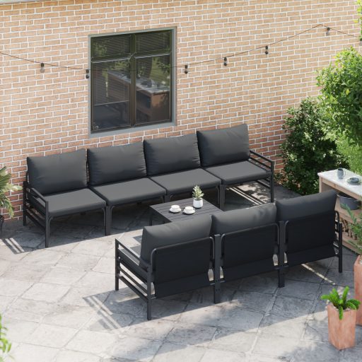 Kerti Kanapé Szett párnával párnával 8 pcs Antracit 70 x 70.5 x 31.5 cm