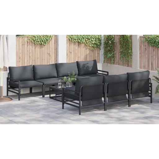 Kerti Kanapé Szett párnával párnával 8 pcs Antracit 70 x 70.5 x 31.5 cm