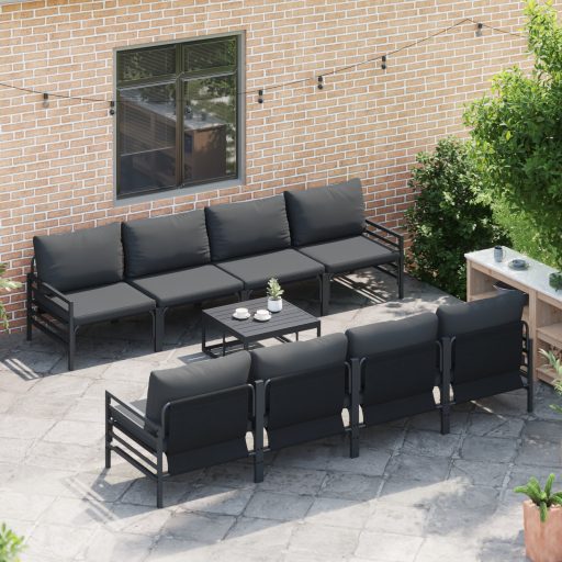 Kerti Kanapé Szett 9 pcs Antracitszürke 70 x 70.5 x 31.5 cm
