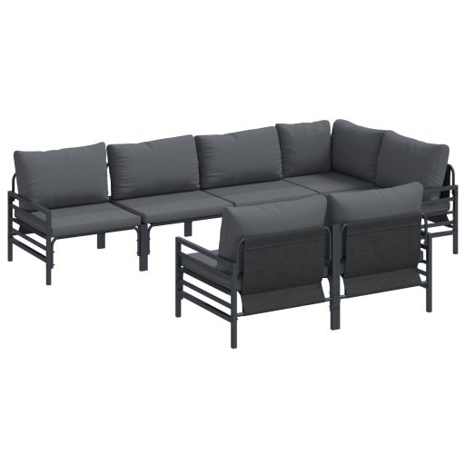 Kerti Kanapé Szett 7 pcs Antracitszürke 320 x 160 x 71 cm
