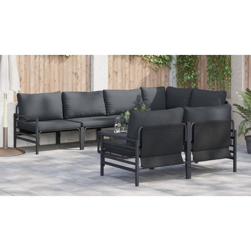 Kerti Kanapé Szett 7 pcs Antracitszürke 320 x 160 x 71 cm