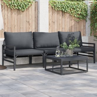 Kerti Kanapé Szett 4 pcs Antracitszürke Acél