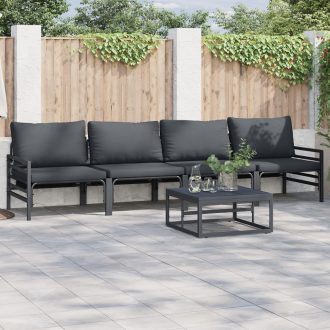 Kerti Kanapé Szett 4 pcs Antracit Acél