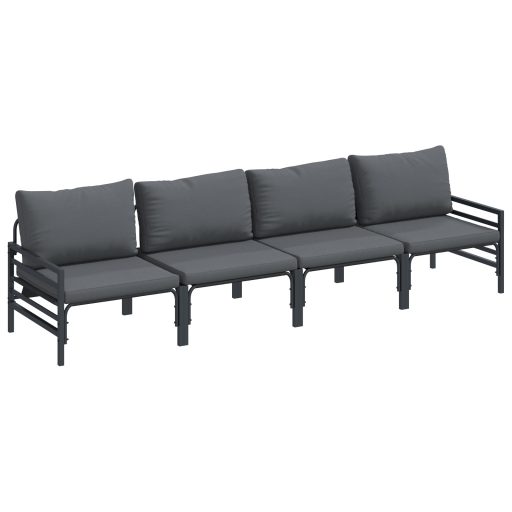 Kerti Kanapé Szett 4 pcs Antracit Acél
