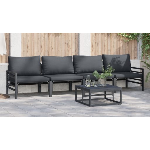 Kerti Kanapé Szett 4 pcs Antracit Acél
