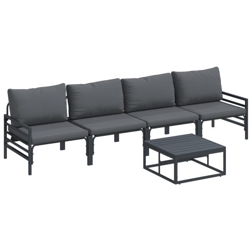 Kerti Kanapé Szett 5 pcs Antracit Acél