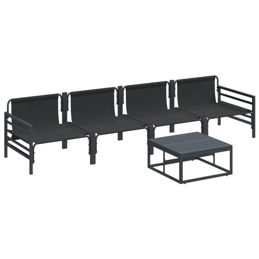 Kerti Kanapé Szett 5 pcs Antracit Acél