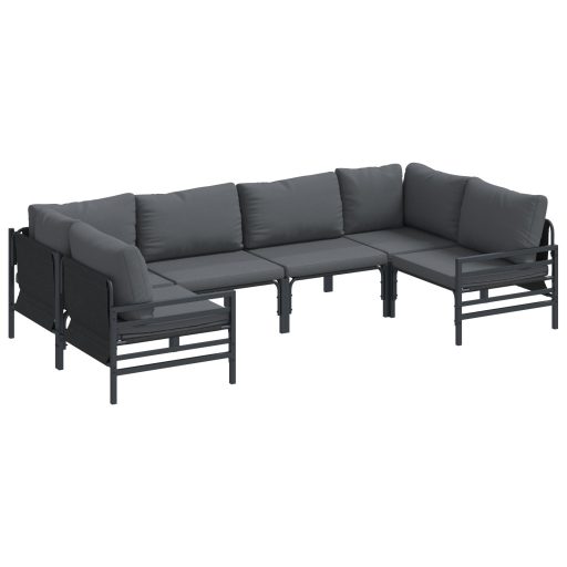 Kerti Kanapé Szett 6 pcs Antracit Acél