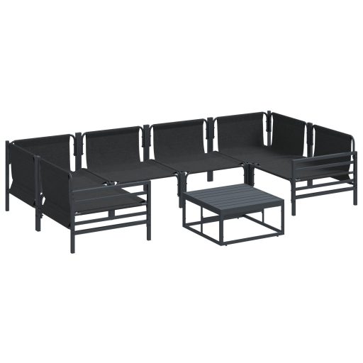 Kerti Kanapé Szett 7 pcs Antracit Acél