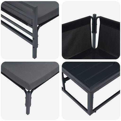 Kerti Kanapé Szett 7 pcs Antracit Acél