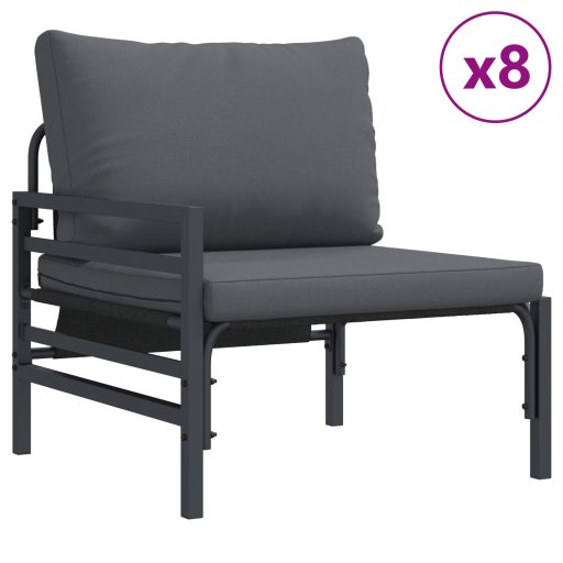 Kerti Kanapé Szett 13 pcs Antracitszürke Acél