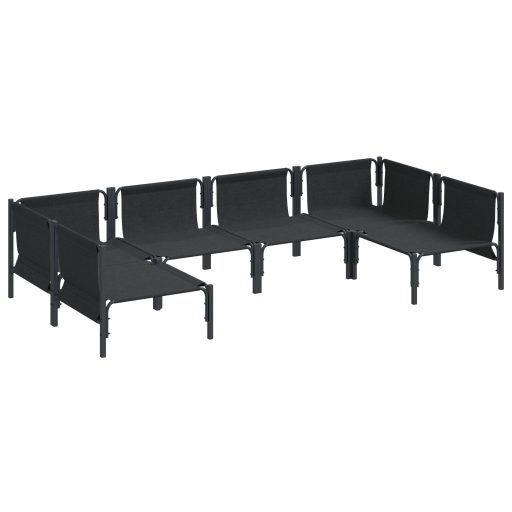 Kerti Kanapé Szett 6 pcs Antracitszürke Acél