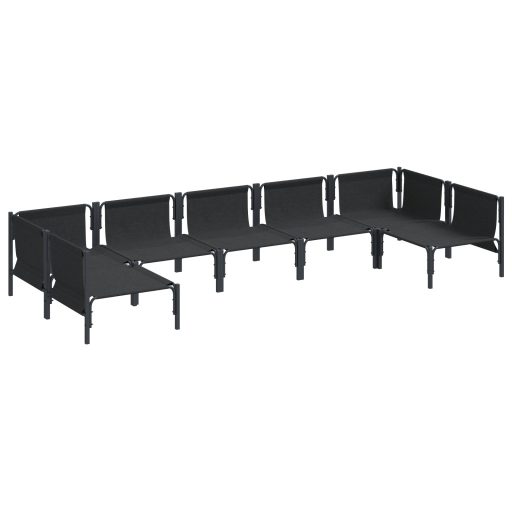 Kerti Kanapé Szett 7 pcs Antracitszürke Acél