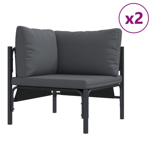 Kerti Kanapé Szett 8 pcs Antracitszürke Acél