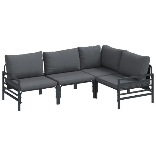 Kerti Kanapé Szett 4 pcs Antracit Acél