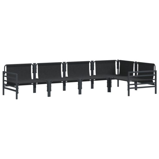 Kerti Kanapé Szett 5 pcs Antracitszürke Acél